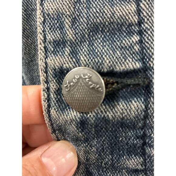 Free People Denim/Knit Hoodie Womens  Jacket in Indie Wash Size Small - Picture 5 of 9